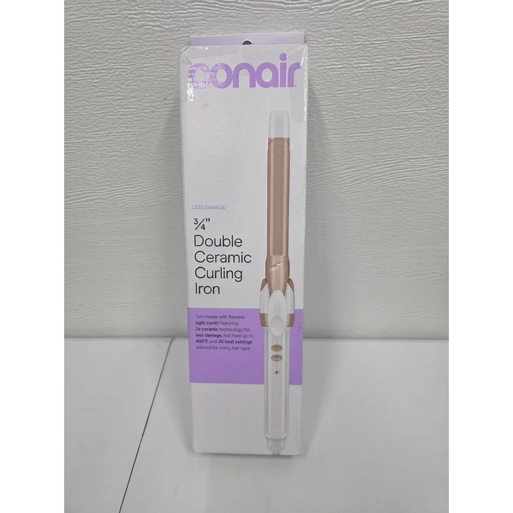 Conair Double Ceramic 3/4 Curling Iron Rose Gold White CD700 30 Heat Settings